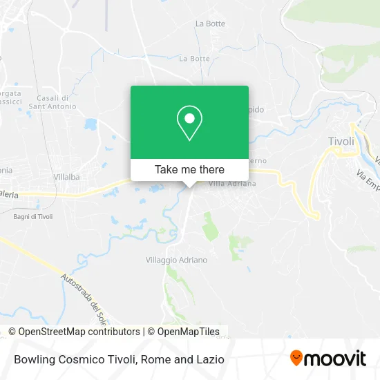 Bowling Cosmico Tivoli map