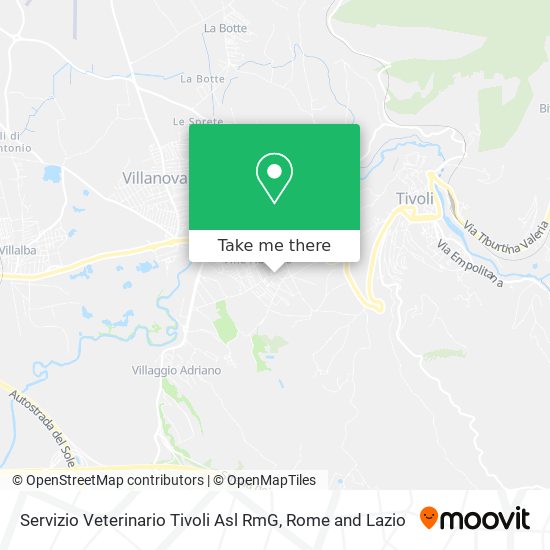 Servizio Veterinario Tivoli Asl RmG map
