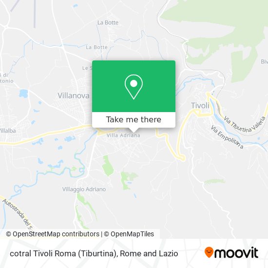 cotral Tivoli Roma (Tiburtina) map