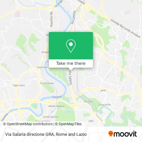 Via Salaria direzione GRA map