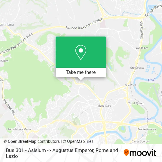 Bus 301 - Asisium -> Augustus Emperor map
