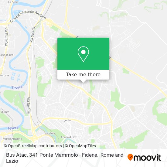 Bus Atac. 341 Ponte Mammolo - Fidene. map