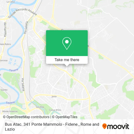 Atac Bus 341 Ponte Mammolo - Fidene map