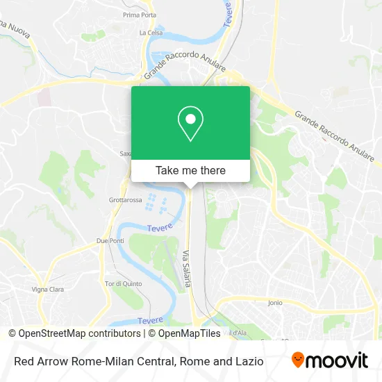 Red Arrow Rome-Milan Central map