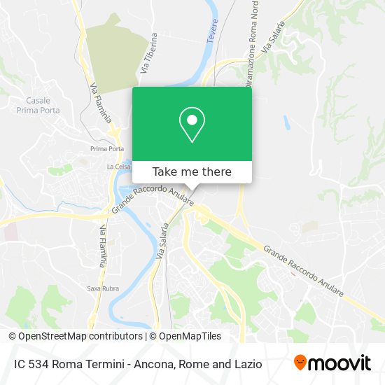 IC 534 Roma Termini - Ancona map
