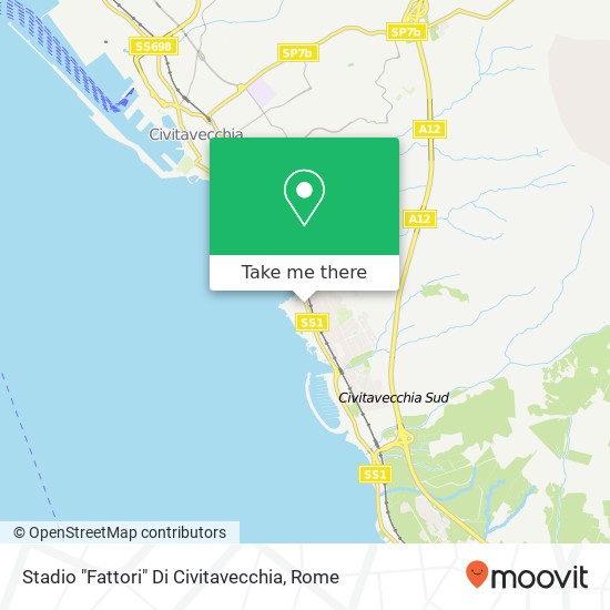 Stadio "Fattori" Di Civitavecchia map