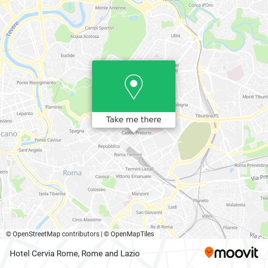 Hotel Cervia Rome map