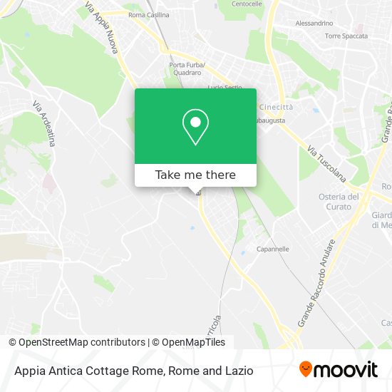 Appia Antica Cottage Rome map