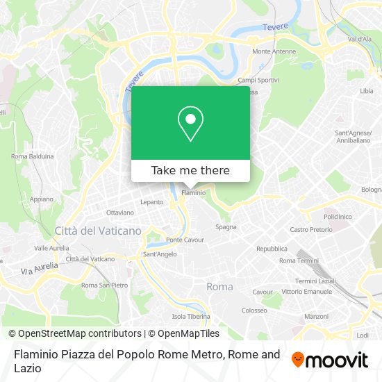 Flaminio Piazza del Popolo Rome Metro map