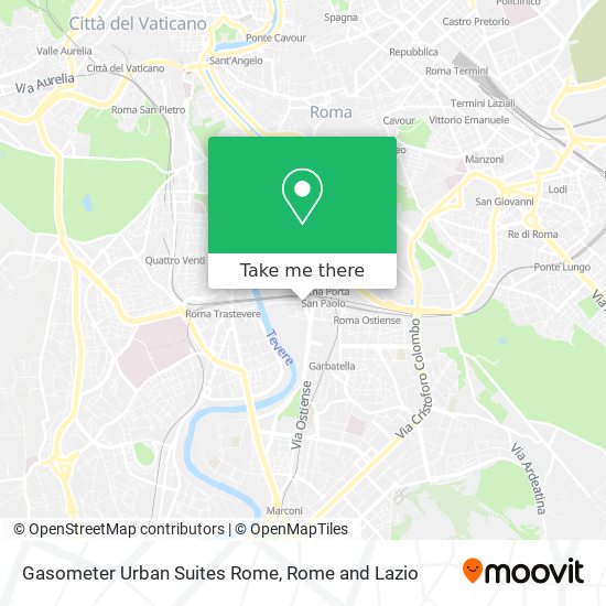 Gasometer Urban Suites Rome map