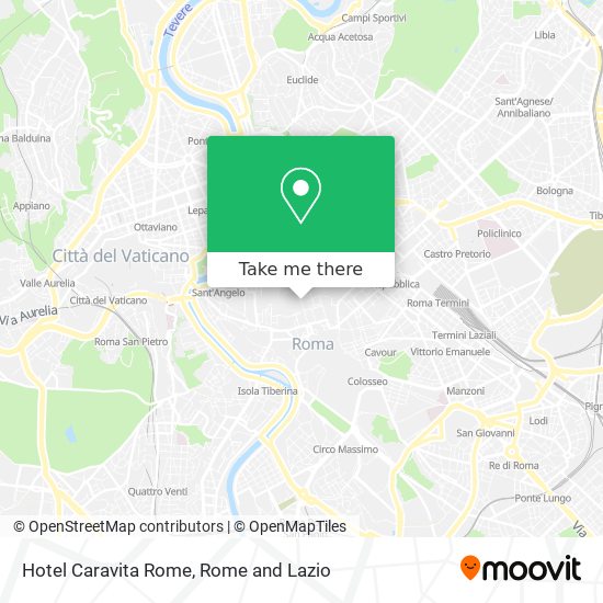 Hotel Caravita Rome map