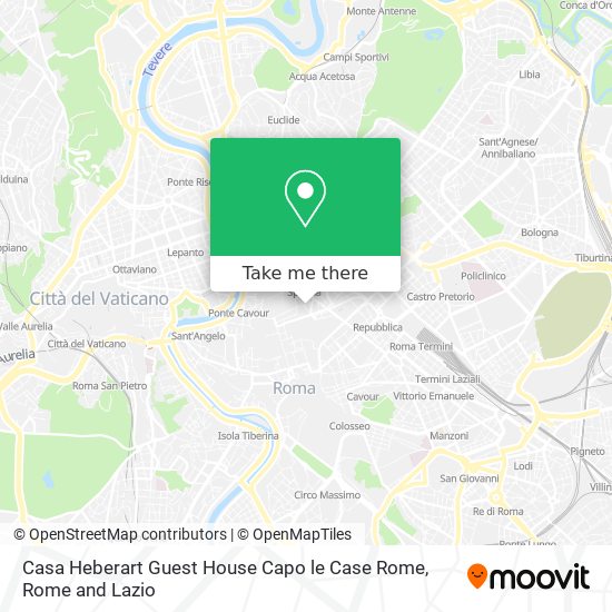 Casa Heberart Guest House Capo le Case Rome map
