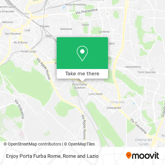 Enjoy Porta Furba Rome map
