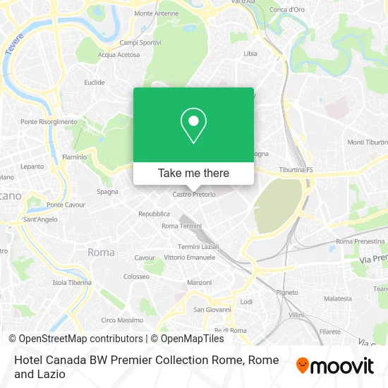 Hotel Canada BW Premier Collection Rome map