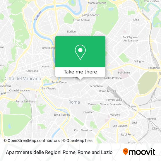 Apartments delle Regioni Rome map