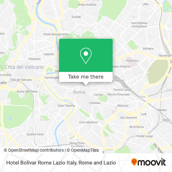 Hotel Bolivar Rome Lazio Italy map