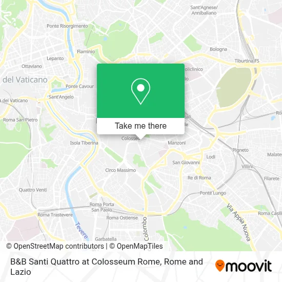 B&B Santi Quattro at Colosseum Rome map