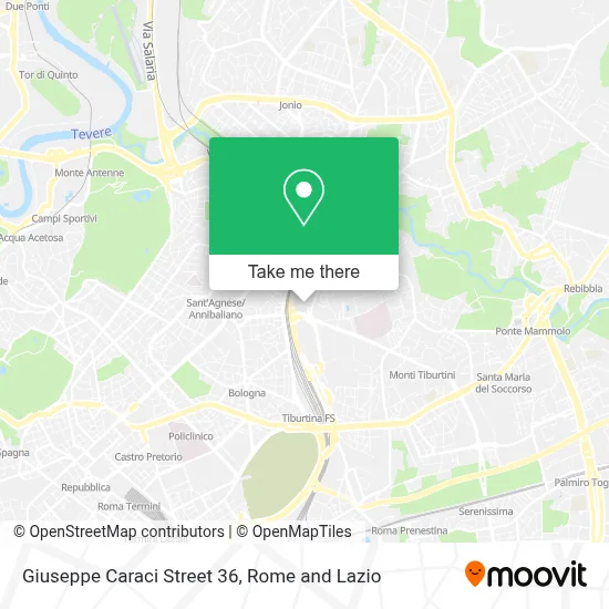 Giuseppe Caraci Street 36 map