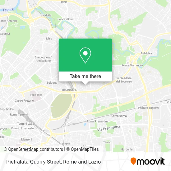 Pietralata Quarry Street map