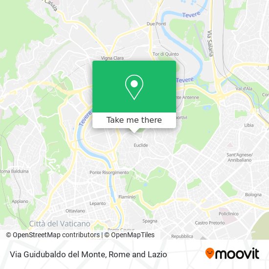 Via Guidubaldo del Monte map