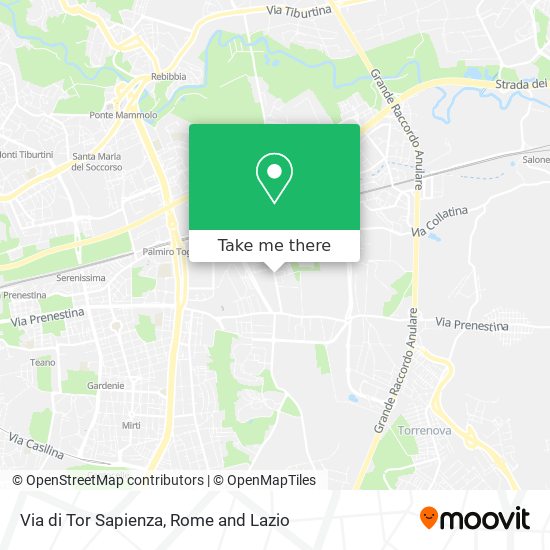 Via di Tor Sapienza map