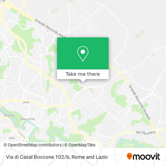 Via di Casal Boccone 102/b map