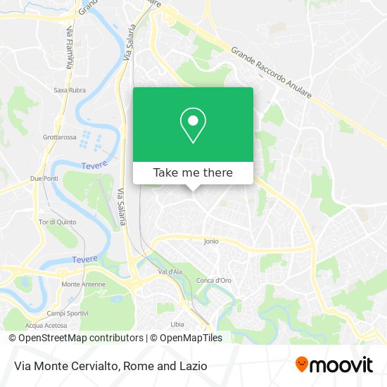 Via Monte Cervialto map