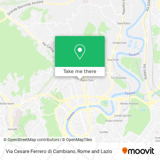 Via Cesare Ferrero di Cambiano map