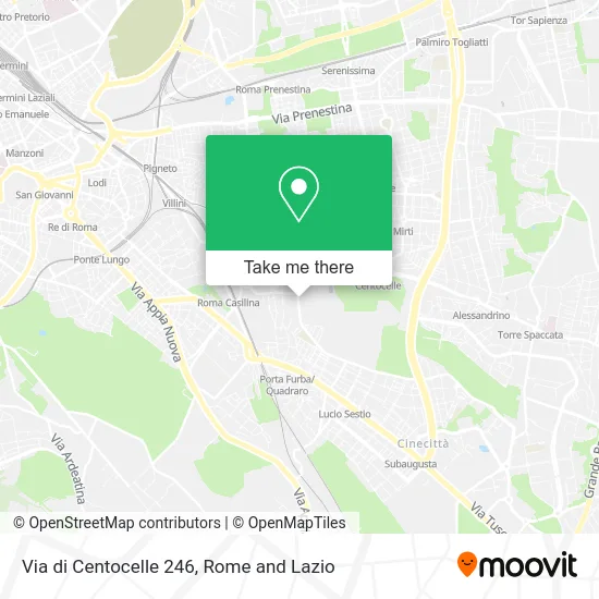 Via of Centocelle 246 map
