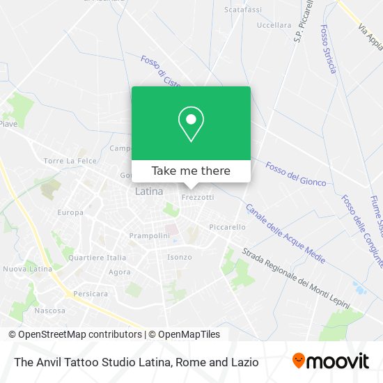 The Anvil Tattoo Studio Latina map