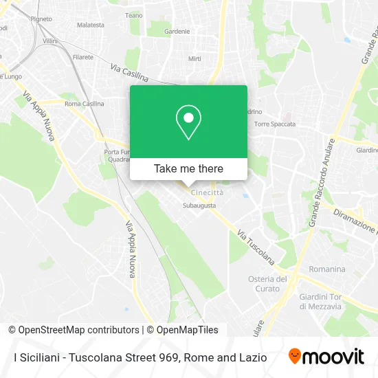 I Siciliani - Tuscolana Street 969 map