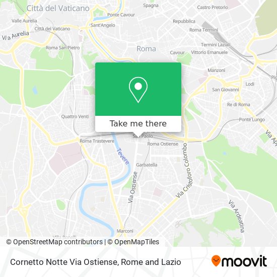 Cornetto Notte Via Ostiense map