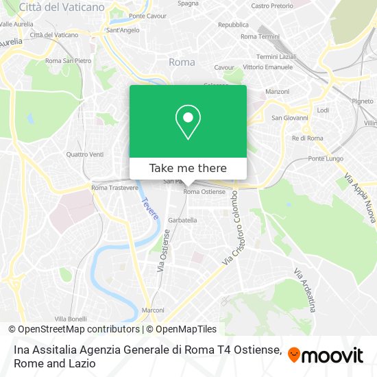 Ina Assitalia Agenzia Generale di Roma T4 Ostiense map