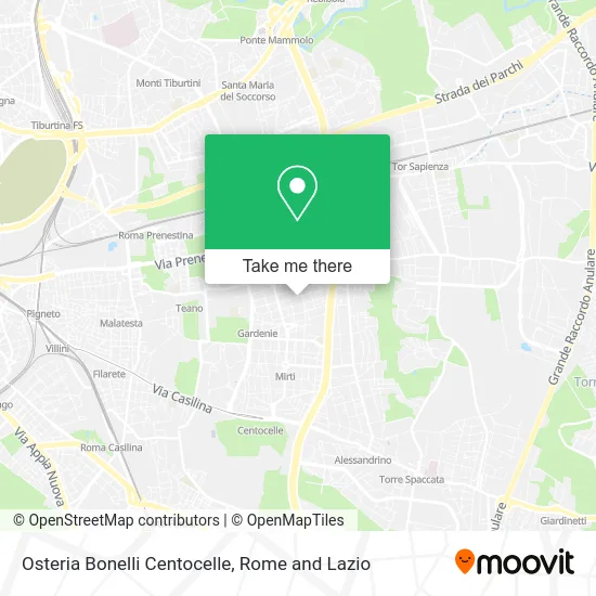 Osteria Bonelli Centocelle map