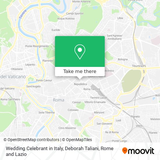 Wedding Celebrant in Italy, Deborah Taliani map