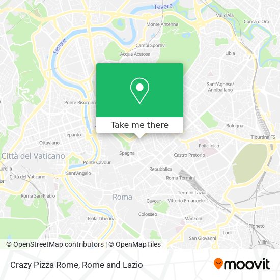 Crazy Pizza Rome map