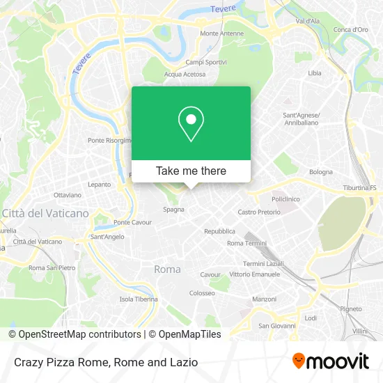 Crazy Pizza Rome map