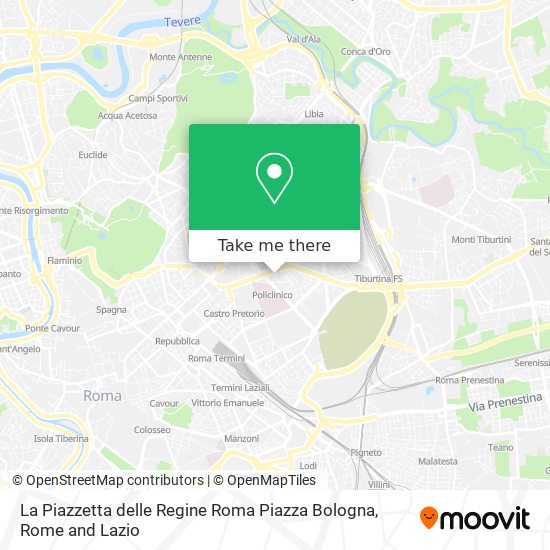 La Piazzetta delle Regine Roma Piazza Bologna map