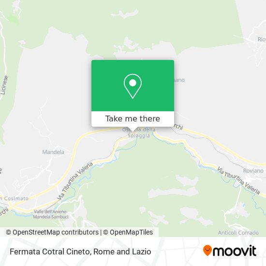 Fermata Cotral Cineto map