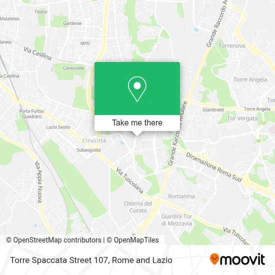 Torre Spaccata Street 107 map