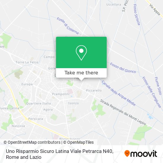 Uno Risparmio Sicuro Latina Viale Petrarca N40 map