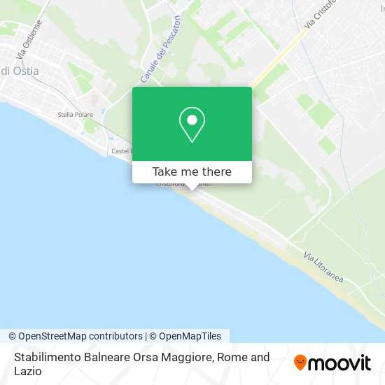Orsa Maggiore Beach Establishment map