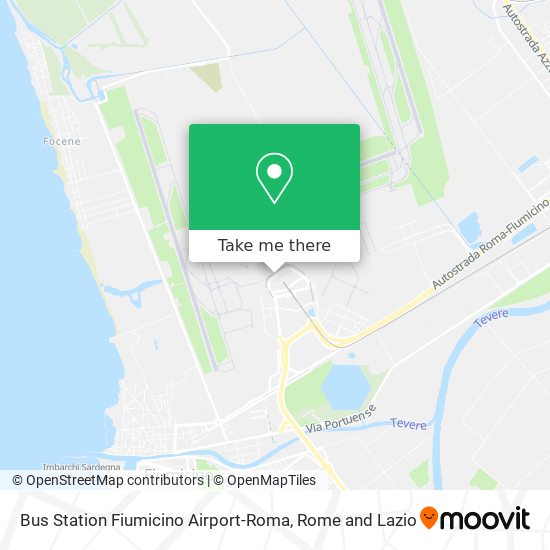 Bus Station Fiumicino Airport-Roma map