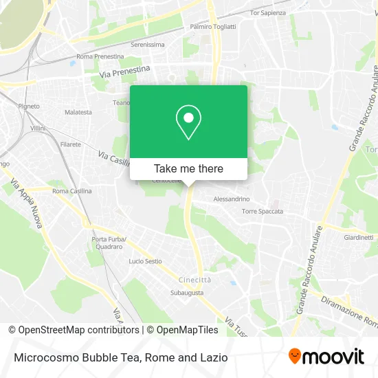Microcosmo Bubble Tea map
