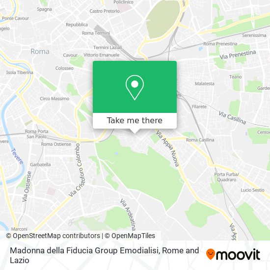 Madonna della Fiducia Group Emodialisi map