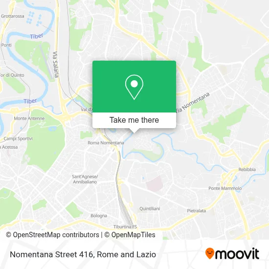 Nomentana Street 416 map