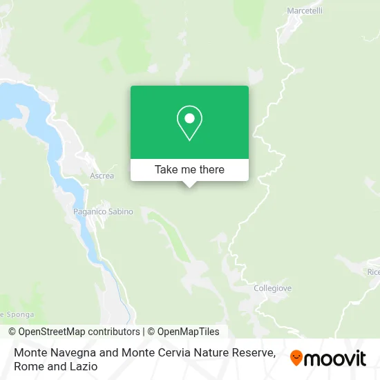 Monte Navegna and Monte Cervia Nature Reserve map