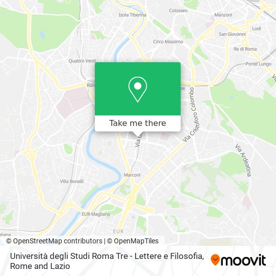 Università degli Studi Roma Tre - Lettere e Filosofia map