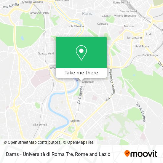 Dams - Università di Roma Tre map