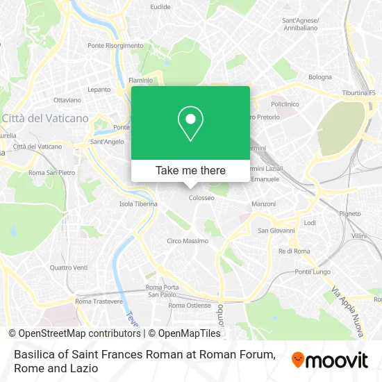 Basilica of Saint Frances Roman at Roman Forum map